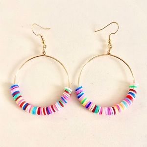 Heishi Beaded Hoop Earrings